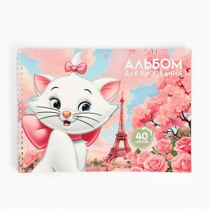 Альбом для рисования А4, 40 листов, на пружине, «Коты аристократы»