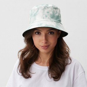 Панама женская MINAKU Tie-dye, белая/зелёная, размер 56-58