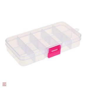 Контейнер для бисера 10 отделений, 12,7x6,5x2,3см