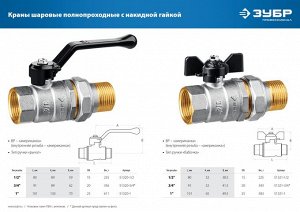 Кран шаровой полнопроходной с накидной гайкой "мама-папа"