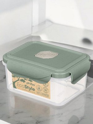 КОНТЕЙНЕР ДЛЯ ХОЛОДИЛЬНИКА И МИКРОВОЛНОВОЙ ПЕЧИ С КЛАПАНОМ (для продуктов) "ECO STYLE"  0,5Л (Зеленый флэк)