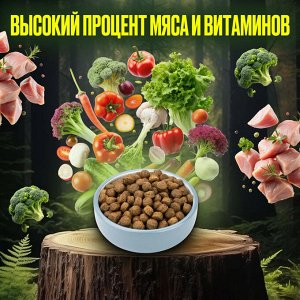 Сухой корм Wonderfur для взрослых собак с Говядиной и Рисом. 3 кг. Супер премиум. Россия