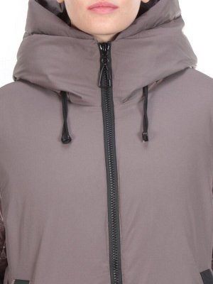 2235 BROWN Пальто женское зимнее AKIDSEFRS (200 гр. холлофайбера)