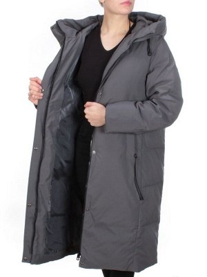 2233 DARK GRAY Пальто женское зимнее AKIDSEFRS (200 гр. холлофайбера)