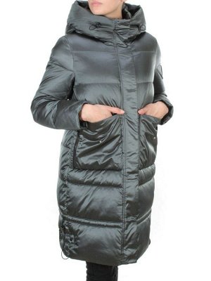 9106 AQUAMARINE Пальто зимнее женское  FLOWEROVE (200 гр. холлофайбера)