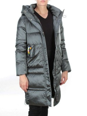 9106 AQUAMARINE Пальто зимнее женское  FLOWEROVE (200 гр. холлофайбера)