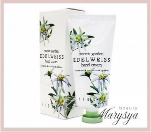 Jigott Крем для рук с экстрактом эдельвейса Hand Cream Edelweiss Secret Garden, 100 мл