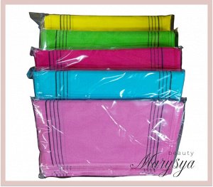 Korean Мочалка полотенце базовое длинное Цвет - голубой 100*35 см Towel Bulk Basic Long Exfoliating, 1 шт
