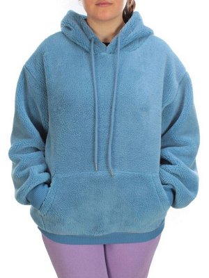 110 BLUE Худи женское Тедди на флисе