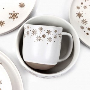 Кружка керамическая новогодняя Dolce Ceramo. «Снежная сказка», 400 мл
