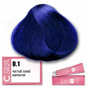 0.1 COLOR CREATS Крем-краска для волос с маслом монои чистый синий, 60мл