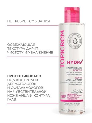 Топикрем Мягкая мицеллярная вода, 200 мл (Topicrem, Hydra+ Чувствительная кожа лица)