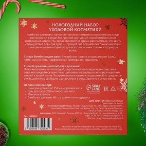 Новогодний подарочный набор косметики «Снежное царство», с ароматом мяты и корицы. Красная серия