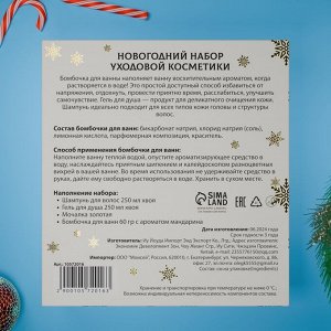 Новогодний подарочный набор косметики «Снежное царство», с ароматом хвои и корицы. Золотая серия
