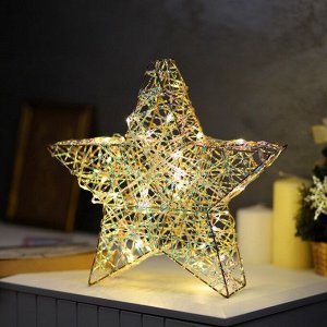Фигура световая «Звезда плетенная», 30x30х7 см, 30 LED, батарейки ААх3 (не в комплекте), свечение тёплое белое