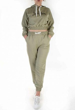 Y276 OLIVE Спортивный костюм женский (100% хлопок)