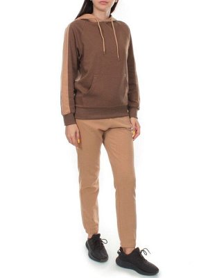 NO01 BEIGE/BROWN Костюм спортивный женский (хлопок 90%, полиэстер 10%)