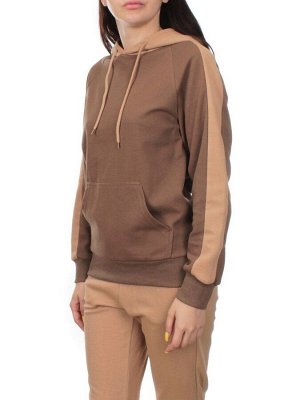 NO01 BEIGE/BROWN Костюм спортивный женский (хлопок 90%, полиэстер 10%)
