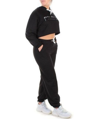 Y316 BLACK Спортивный костюм женский (100% хлопок)