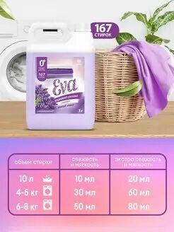Кондиционер для белья "EVA" с ароматом лаванды концентрированный (канистра 5кг)