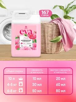 Кондиционер для белья "EVA" sensitive концентрированный (канистра 5кг)