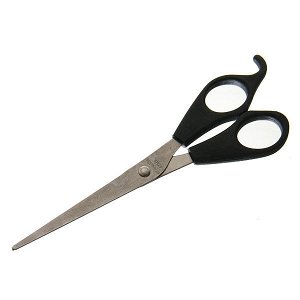 Ножницы для стрижки волос прямые, в пакете, ручки круглые пластик,15,5см