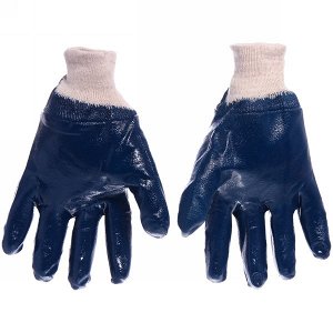 Перчатки нитриловые, облитые, манжет(синие)