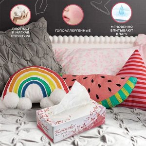 САЛФЕТКИ БУМАЖНЫЕ KAINEKO Цветы 2 СЛ 1000 ШТ. (5 упаковок по 200 шт.)