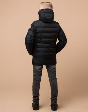 Детская черная куртка качественного пошива модель 65028
