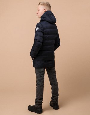 Детская сине-черная куртка качественная модель 65028