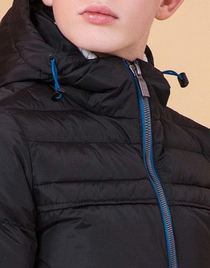 Стильная детская куртка цвет черный-электрик модель 65122