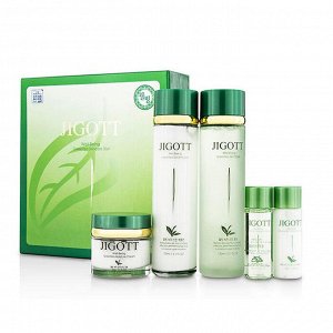 Jigott well-being green tea skincare 3set Набор с экстрактом зеленого чая