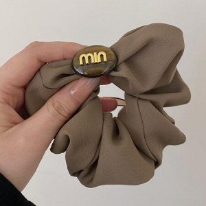 COSMOСOLLECTION_GIFTS Объемная резинка для волос, с декором, коричневая