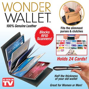 Кошелек-визитница Wonder Wallet черная кожа