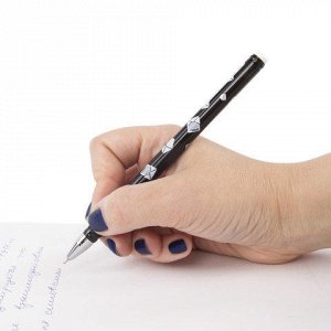 Ручка шариковая масляная BRAUBERG BLACK&WHITE Letters, СИНЯЯ
