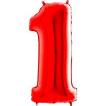 Фольга шар Цифра 1 40"/100 см Red GRABO Италия