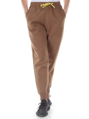 M047 BROWN Брюки спортивные утепленные женские (85% хлопок, 10% полиэстер, 5% спандекс)