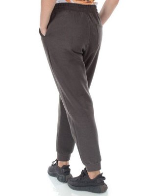 M047 DK. GRAY Брюки спортивные утепленные женские (85% хлопок, 10% полиэстер, 5% спандекс)