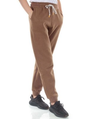 M053 BROWN Брюки спортивные утепленные женские (85% хлопок, 10% полиэстер, 5% спандекс)