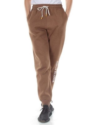 M053 BROWN Брюки спортивные утепленные женские (85% хлопок, 10% полиэстер, 5% спандекс)