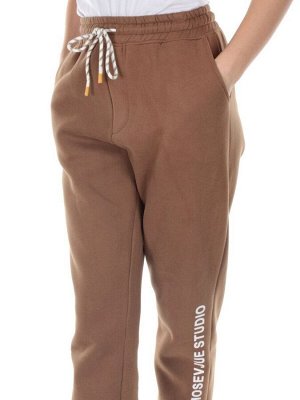 M053 BROWN Брюки спортивные утепленные женские (85% хлопок, 10% полиэстер, 5% спандекс)