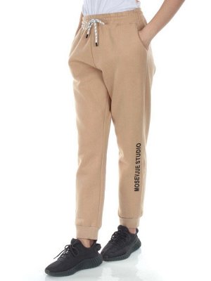 M053 BEIGE Брюки спортивные утепленные женские (85% хлопок, 10% полиэстер, 5% спандекс)