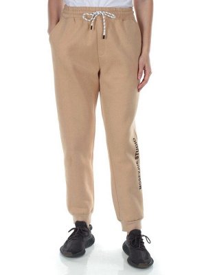 M053 BEIGE Брюки спортивные утепленные женские (85% хлопок, 10% полиэстер, 5% спандекс)