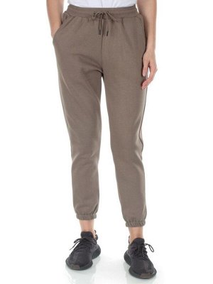 E752 GRAY/BEIGE Брюки спортивные утепленные женские (хлопок 95%, полиэстер 5%)