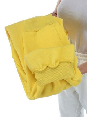 M061 YELLOW Брюки спортивные женские на флисе (100% хлопок) 7986
