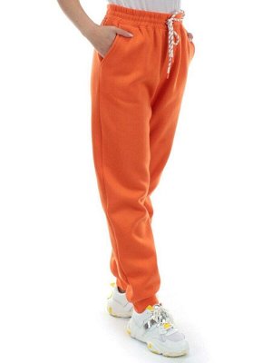 M053 ORANGE Брюки спортивные женские на флисе (100% хлопок) 7986