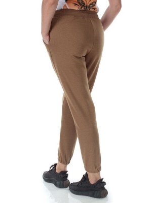 E752 DK. BEIGE Брюки спортивные утепленные женские (хлопок 95%, полиэстер 5%)