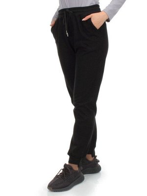 HC-205-1 BLACK Брюки спортивные женские (95% хлопок, 5% спандекс)
