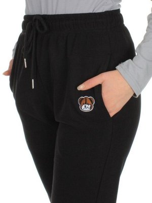 Q-05 BLACK Брюки спортивные женские (85% хлопок, 15% полиэстер)