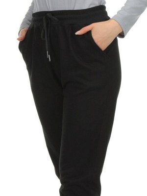HC-205-1 BLACK Брюки спортивные женские (95% хлопок, 5% спандекс)
